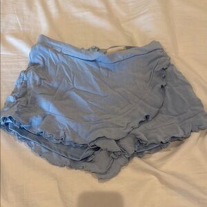 Light Blue Ruffle Hem Women's Skirt